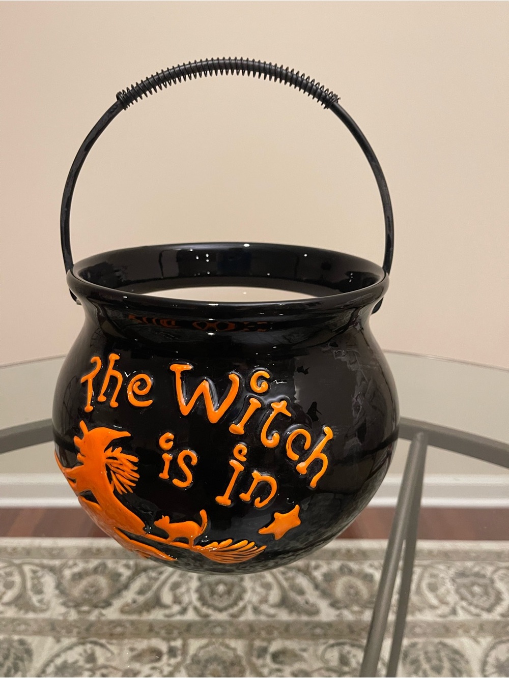 Sur La Table Ceramic Halloween Witch Cauldron Candy Bucket